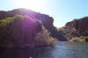 Sunlight lights the water